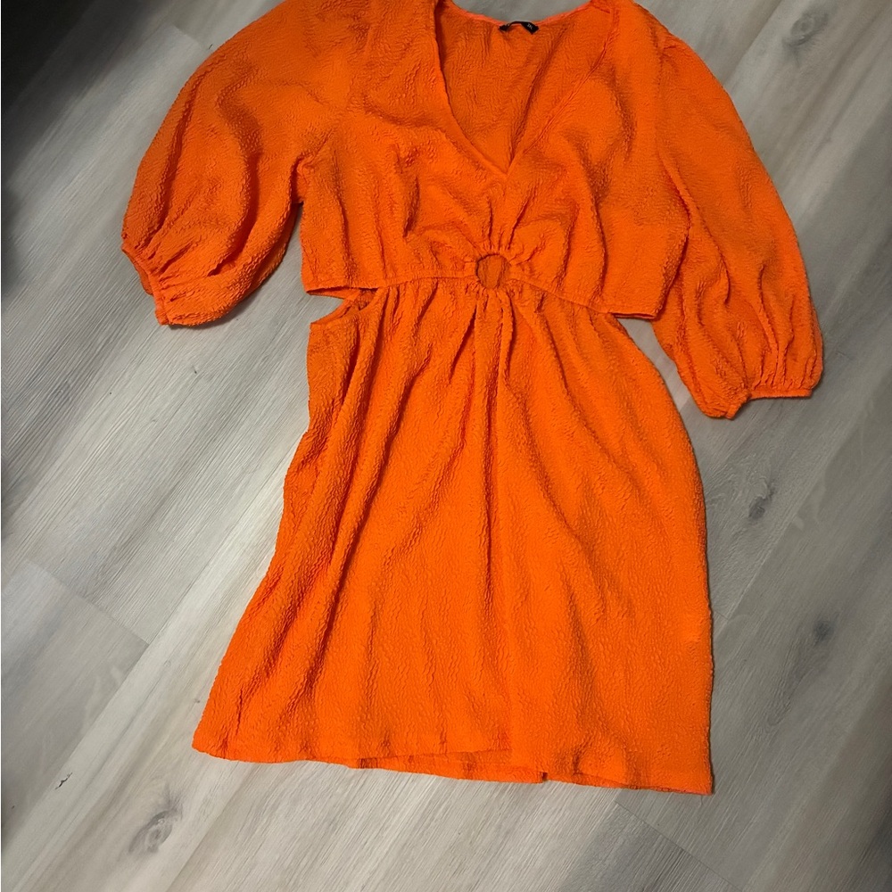 SHEIN Bright Orange Mini Dress